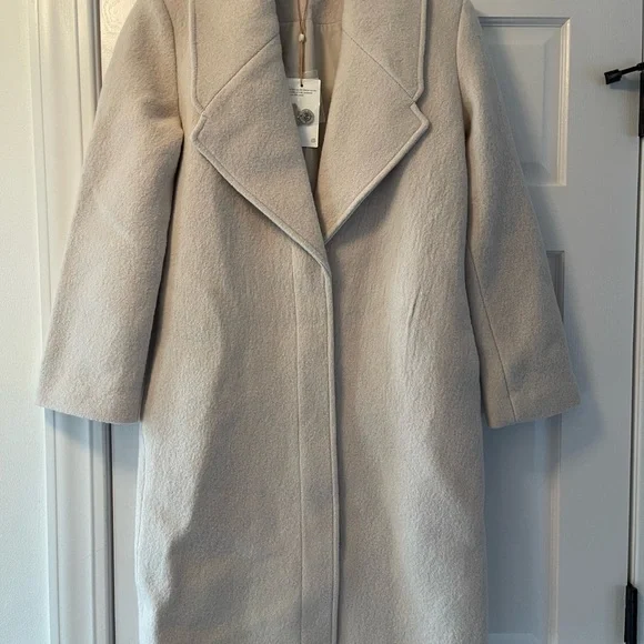 Quince Women's Elegant 💯% Wool Cream Pea Coat Size XS New - Picture 4 of 7